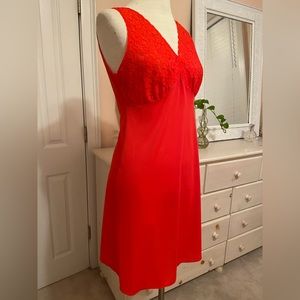 Vintage Gossard Artemis Red Slip Lingerie Slipdress 1960s 1970s